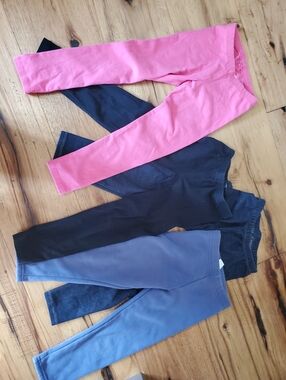 Kids Cotton Stretch Leggings - Pink